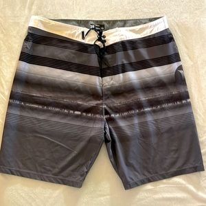 Men’s black, white and gray Hurley Swim Trunks
